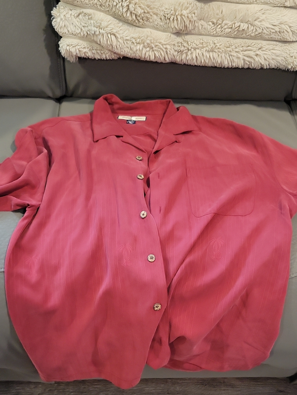 Tommy Bahama Men's Red Button-Down Casual Shirt
